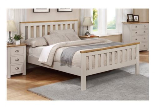 Sweet Dreams Cooper 5ft Kingsize Grey And Oak Wooden Bed Frame