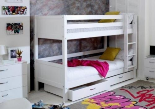 Thuka Nordic Bunk Bed 2 With Grooved White End Panels And Drawers