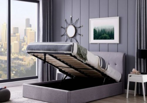 Flintshire Carmel 4ft6 Double Grey Fabric Ottoman Bed