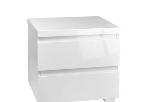 LPD Puro 2 Drawer Bedside In White Gloss