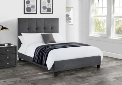 Julian Bowen Sorrento 4ft6 Double Grey Linen Fabric Bed Frame