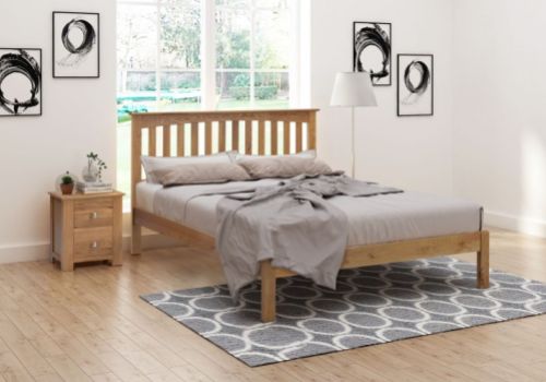 Flintshire Gladstone 4ft6 Double Solid Oak Wooden Bed