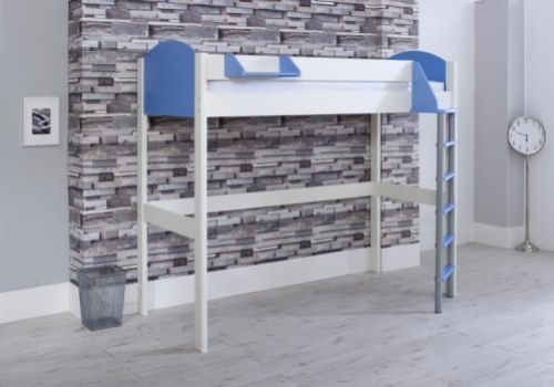 Kids Avenue Noah A High Sleeper Bed In White And Blue