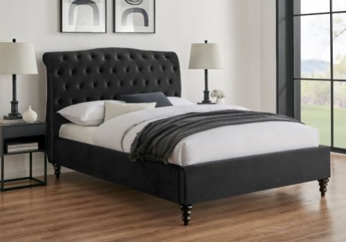 Limelight Rosa 6ft Super Kingsize Black Velvet Fabric Bed Frame