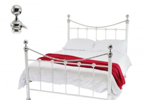 Metal Beds Cambridge 3ft Single White Metal Bed Frame