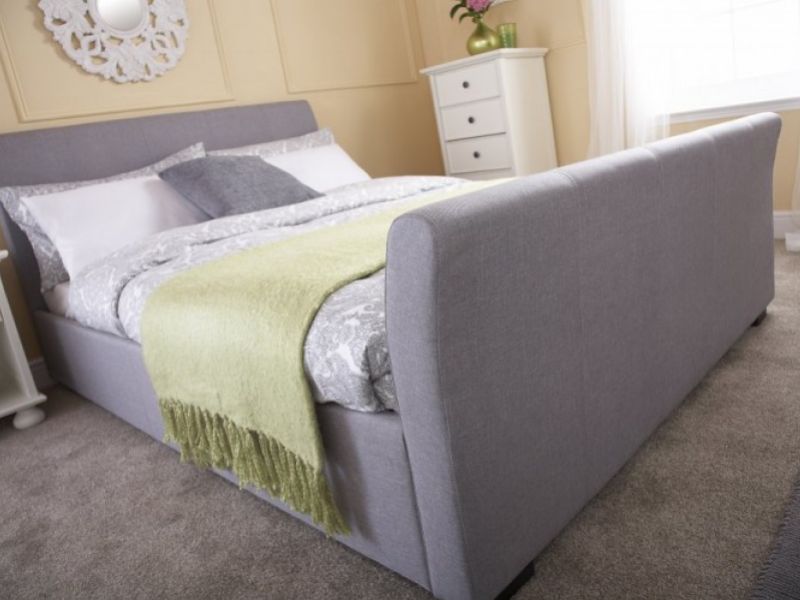 GFW Hannover 5ft Kingsize Grey Fabric Bed