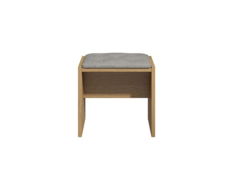 KT Halo Oak And White Dressing Table Stool