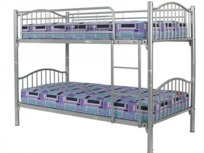 Sweet Dreams Agate 3ft Single Silver Metal Childrens Bunk Bed