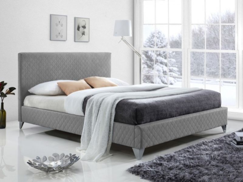 Time Living Brooklyn 4ft6 Double Grey Fabric Bed Frame