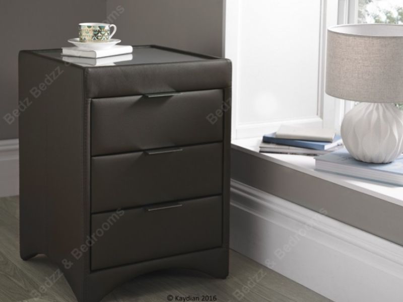 Kaydian Valencia Madras Brown Leather Bedside