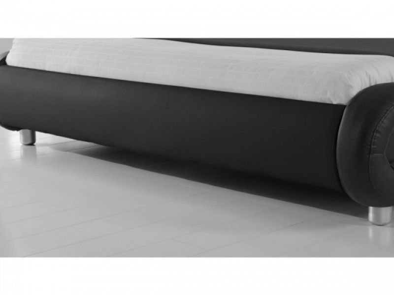 Sleep Design Madrid 5ft Kingsize Black Faux Leather Bed Frame