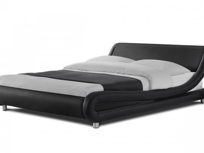 Sleep Design Madrid 5ft Kingsize Black Faux Leather Bed Frame