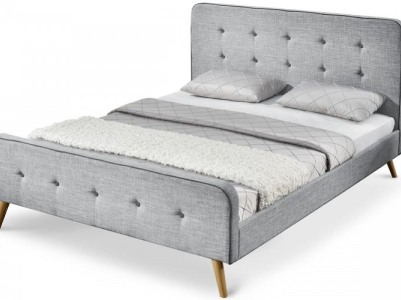 Sleep Design Winchester 5ft Kingsize Light Grey Fabric Bed Frame