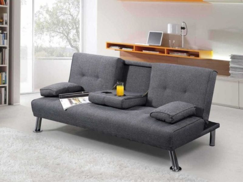 Sleep Design New York Grey Fabric Sofa Bed