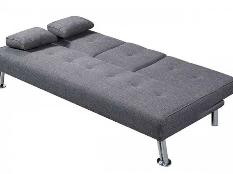 Sleep Design New York Grey Fabric Sofa Bed
