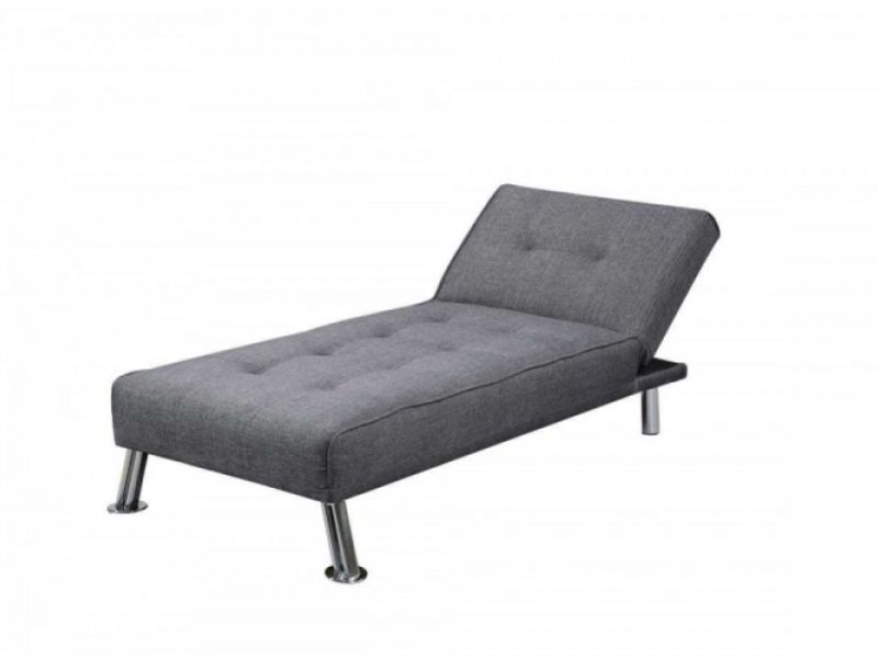 Sleep Design New York Grey Fabric Chaise Lounge Bed