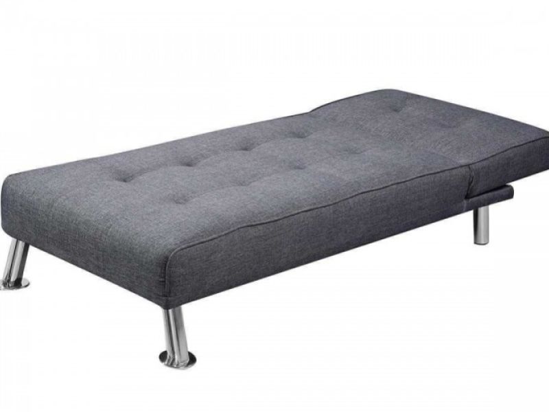 Sleep Design New York Grey Fabric Chaise Lounge Bed