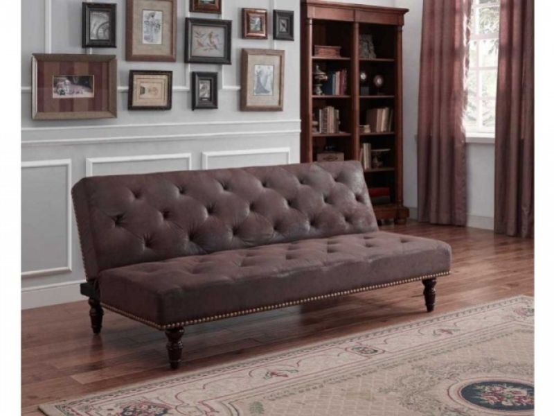 Sleep Design Charles Brown Faux Suede Sofa Bed