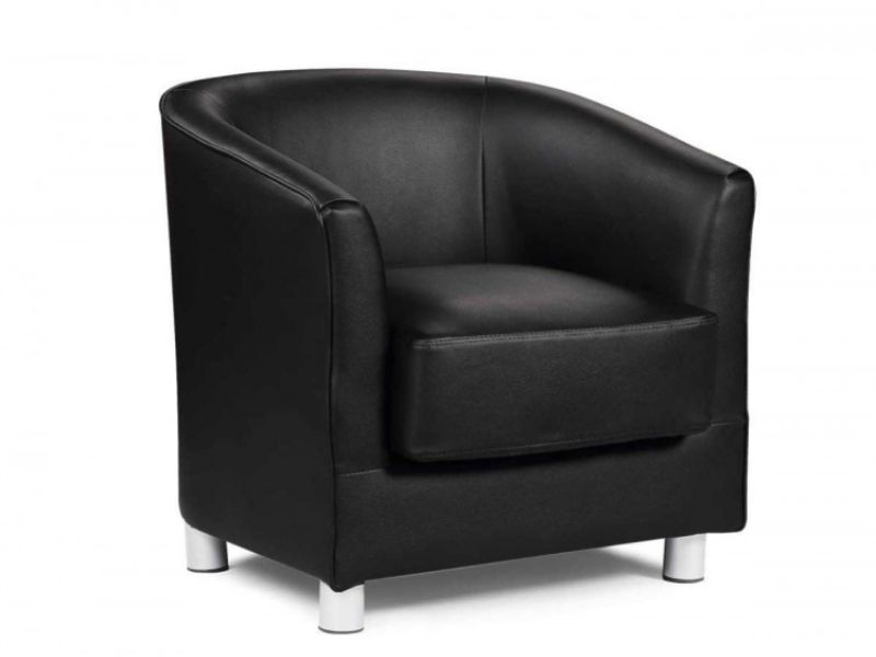 Sleep Design Endon Black Faux Leather Tub Chair