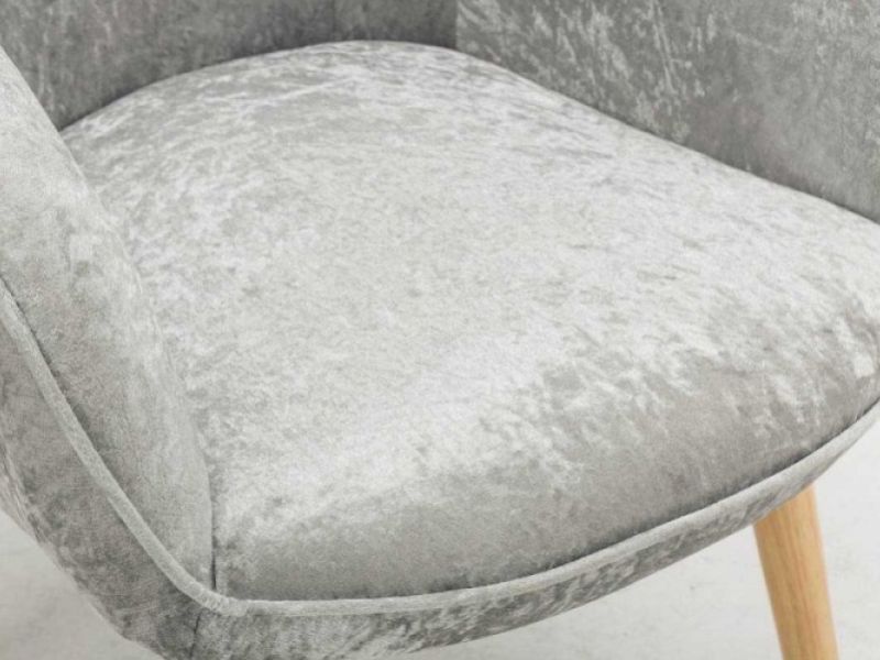 Sleep Design Coven Crushed Silver Velvet Fabric Chair
