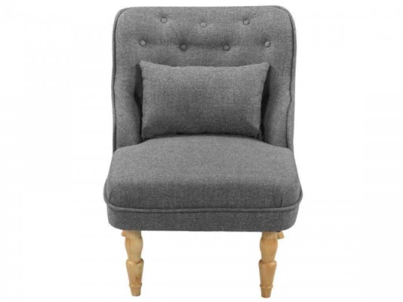 Sleep Design Shenstone Light Grey Fabric Chair And Footstool