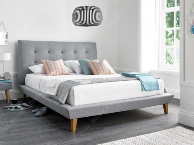 Kaydian Marietta 4ft6 Double Light Grey Fabric Bed