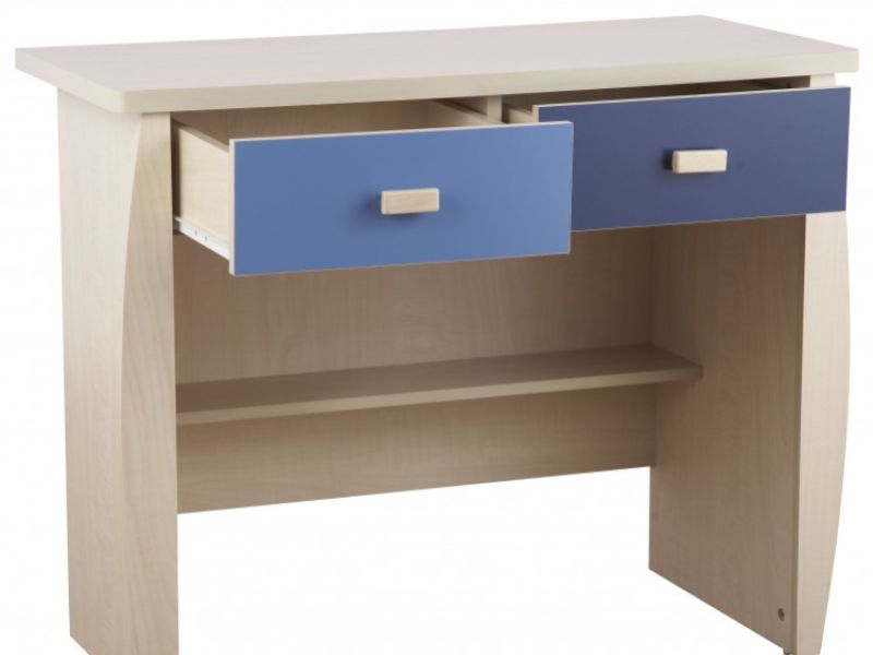 GFW Sydney 2 Drawer Desk with Blue Detailing