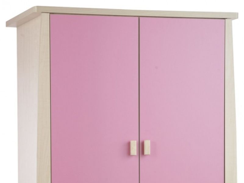 GFW Sydney Wardrobe with 2 Doors and 3 Drawers Pink and Lilac