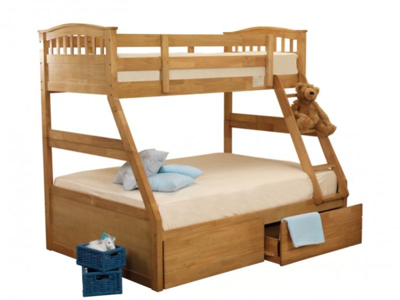 Sweet Dreams Epsom Triple Sleeper Bunk Bed in Oak