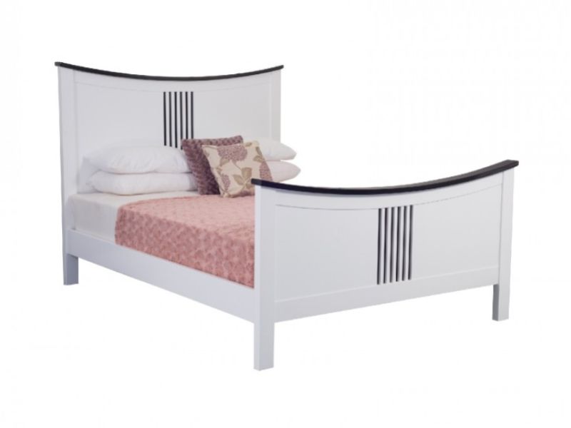 Sweet Dreams Kane 6ft Super Kingsize Bed Frame In White With Black Stripes