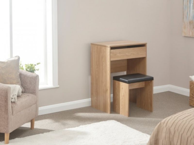 GFW Compact Dressing Table And Stool In Oak