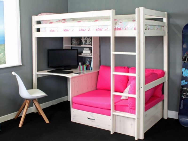 Thuka Hit 7 Childrens High Sleeper Bed With Desk And Chairbed