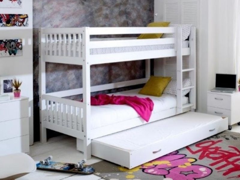 Thuka Nordic Bunk Bed 3 With Slatted End Panels And Trundle Bed