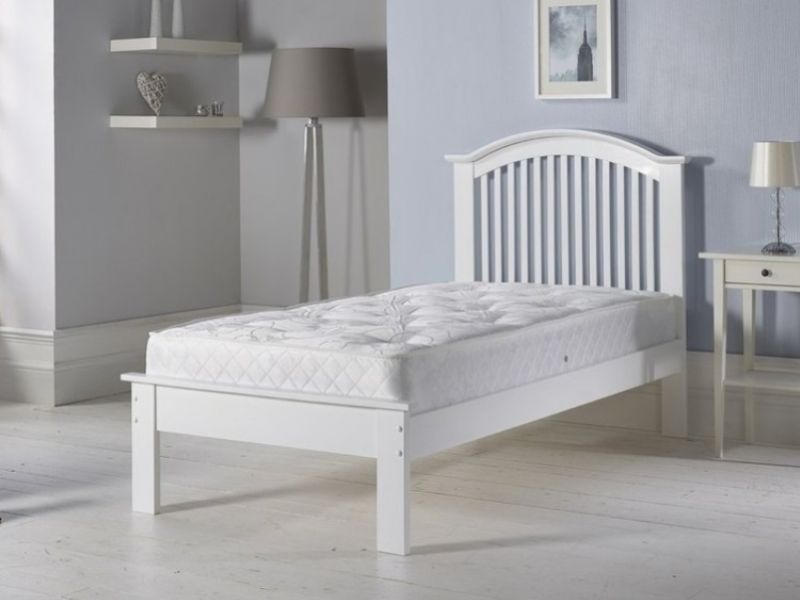 Flair Furnishings Justin 3ft Single White Wooden Bed Frame