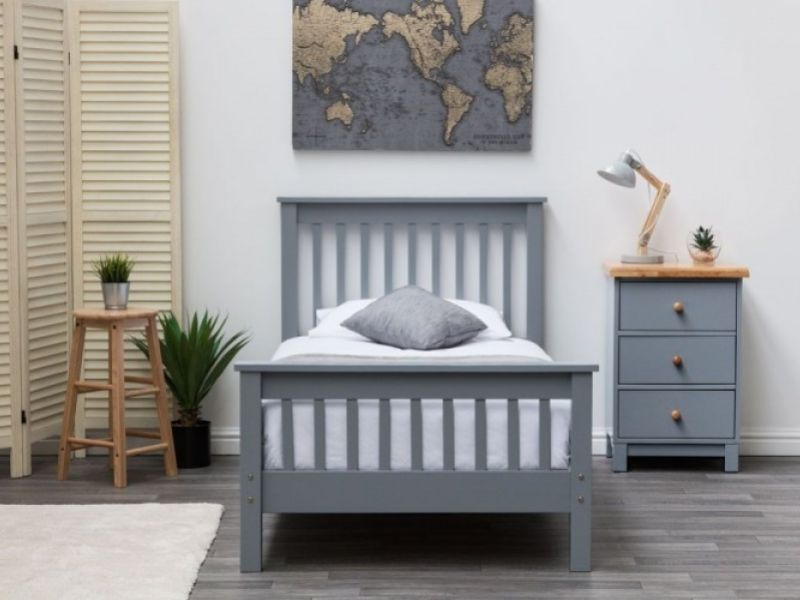 Sleep Design Adlington 3ft Single Grey Wooden Bed Frame
