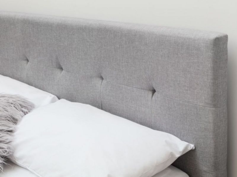 Sleep Design Disley 5ft Kingsize Grey Fabric And Oak Bed Frame