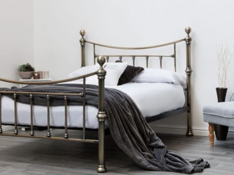 Sleep Design Stratford 5ft Kingsize Antique Brass Metal Bed Frame
