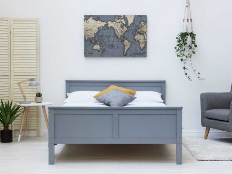 Sleep Design Tabley 4ft6 Double Grey Wooden Bed Frame