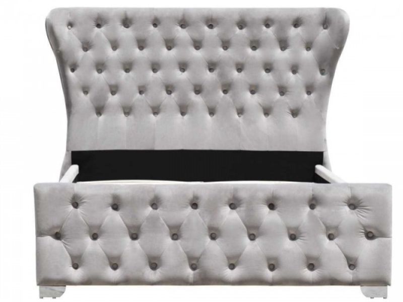 Sleep Design Bridewell 4ft6 Double Grey Velvet Bed Frame