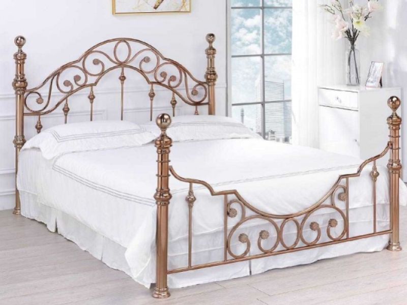 Sleep Design Canterbury 4ft6 Double Antique Copper Metal Bed Frame