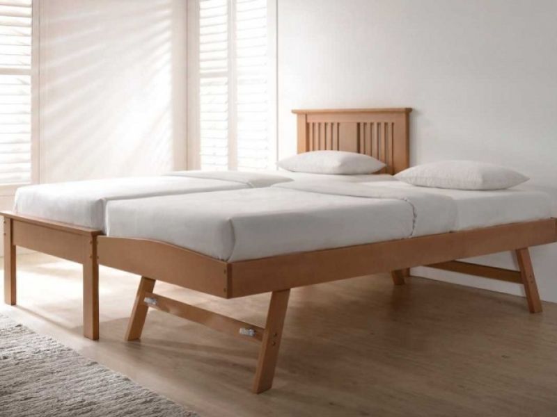 Sleep Design Malpas Oak Finish Wooden Guest Bed