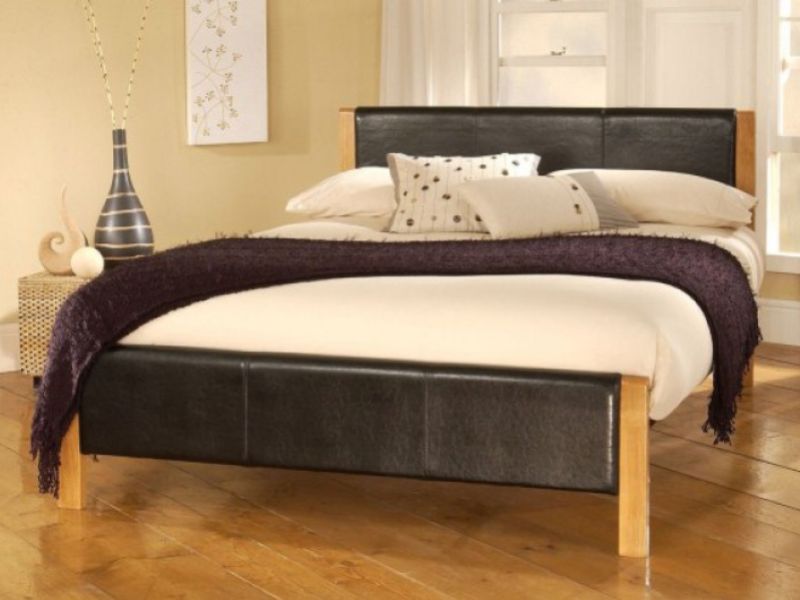 Limelight Mira 4ft Small Double Black Faux Leather Bed Frame