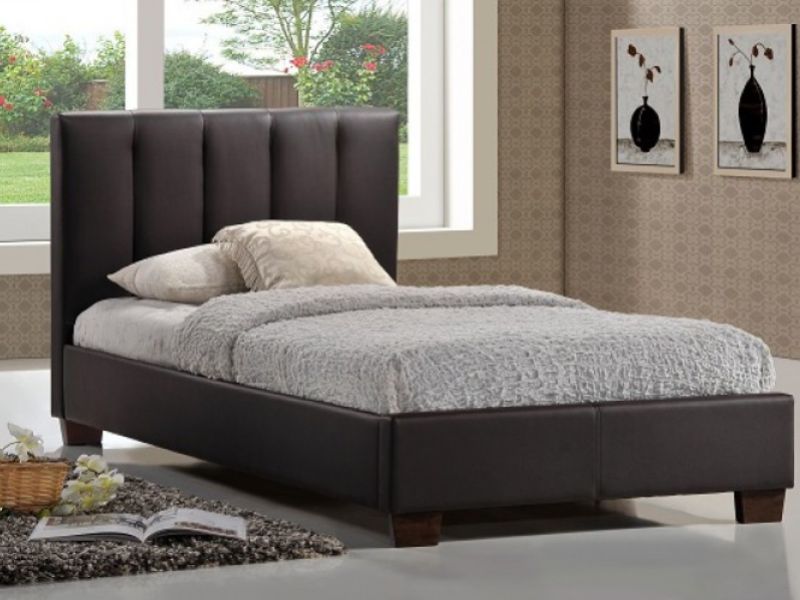 Limelight Pulsar Brown 4ft Small Double Faux Leather Bed Frame