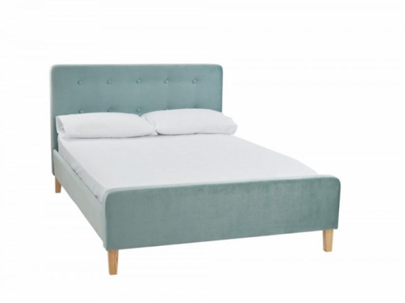 LPD Pierre 5ft Kingsize Aqua Velvet Fabric Bed Frame