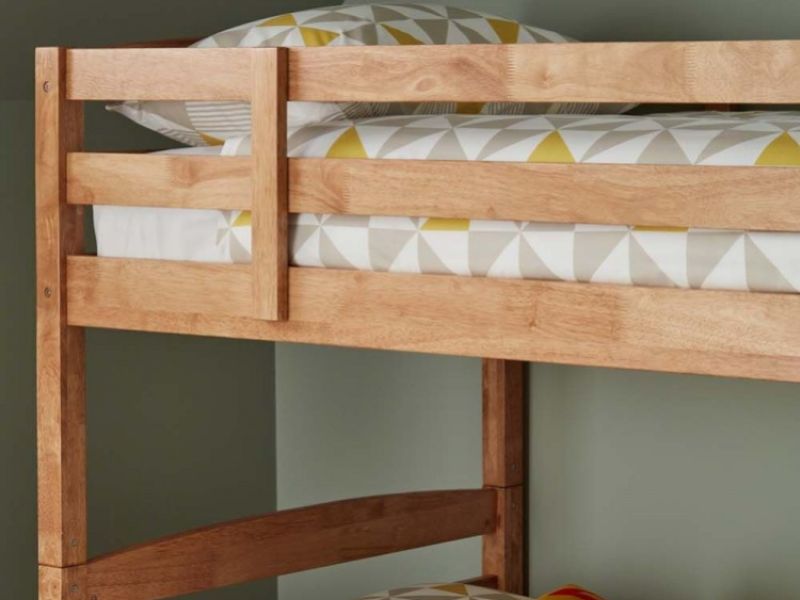 Serene Brooke 3ft Single Oak Finish Wooden Bunk Bed
