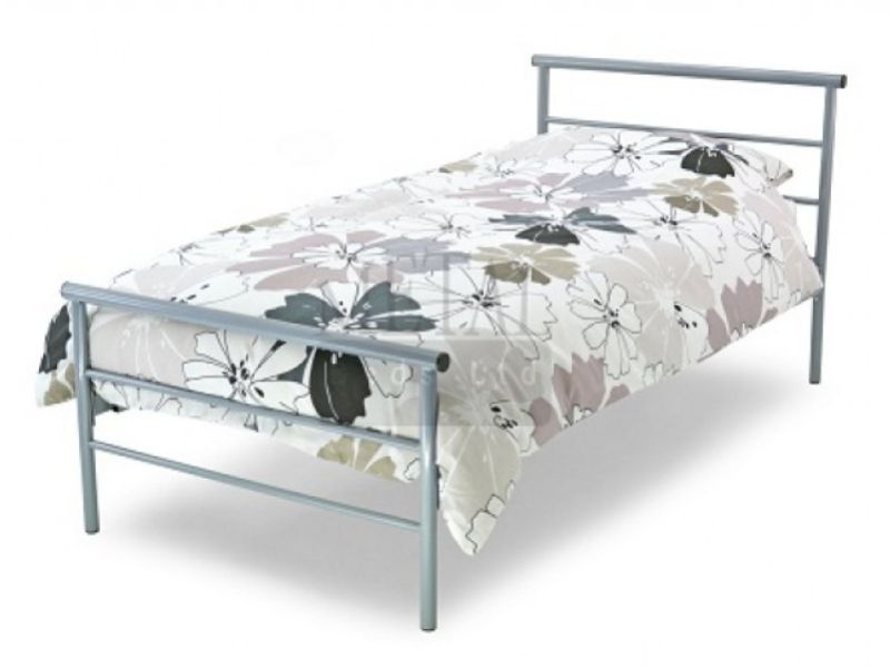 Metal Beds Contract 3ft (90cm) Single Silver Metal Bed Frame