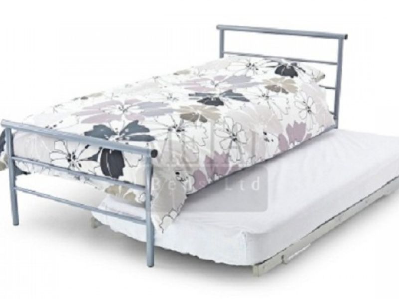 Metal Beds Guest Underbed 2ft6 (75cm) Small Single Silver Bed Frame
