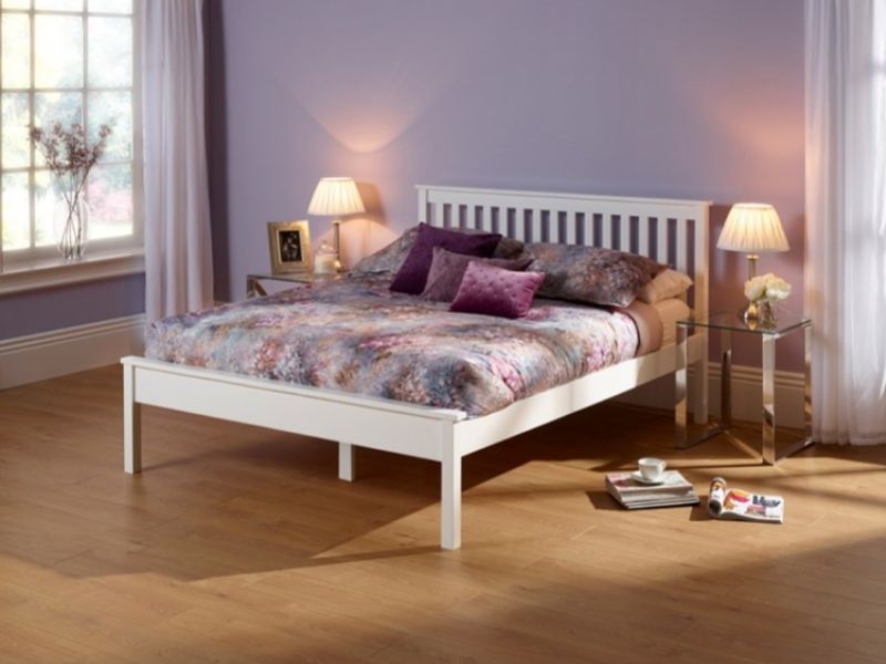 Serene Heather Opal White 4ft6 Double Wooden Bed Frame