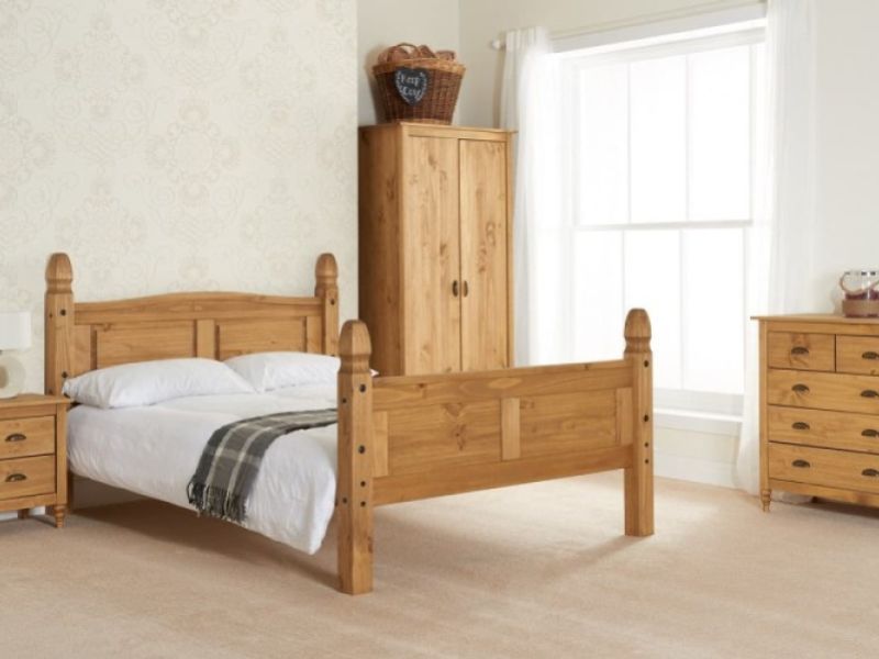 Birlea Corona 4ft6 Double Pine Bed Frame with High Footend