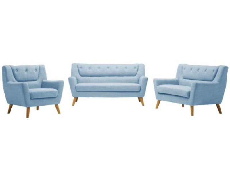 Birlea Lambeth 2 Seater Sofa In Duck Egg Blue Fabric